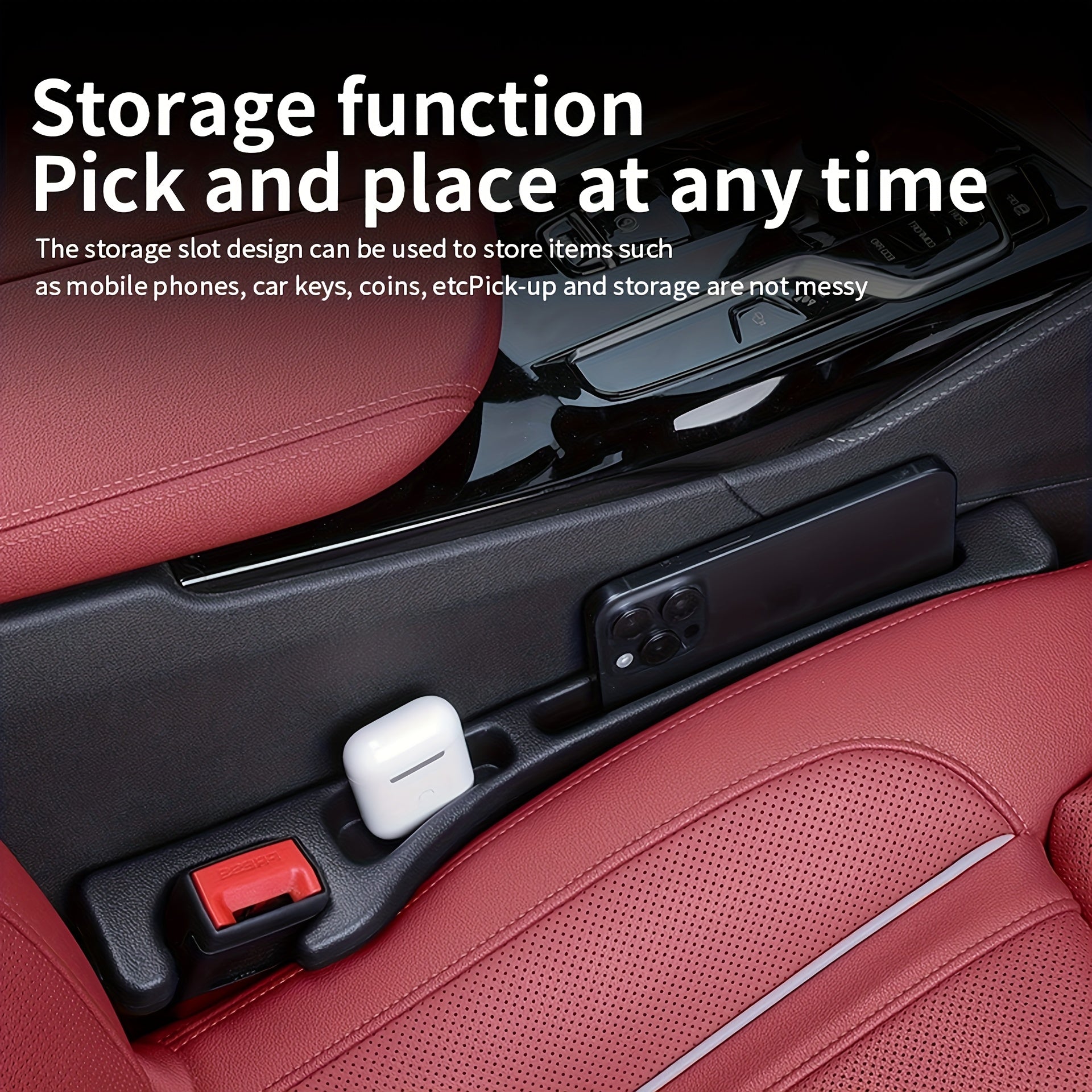 2 Piezas Organizador Universal para Espacio de Asientos, Material Suave con Diseño Antideslizante, Uso Doble Cara, Varios Colores Disponibles, Ideal para Autos Pequeños, SUVs y Camionetas, Accesorios Elegantes para Interior