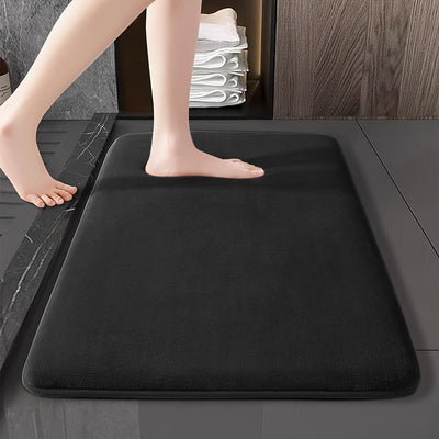 Alfombra de baño de felpa coral ultra suave - Secado rápido, antideslizante, lavable a máquina con respaldo de PVC, poliéster mullido, pelo bajo, forma rectangular para seguridad en la entrada del baño