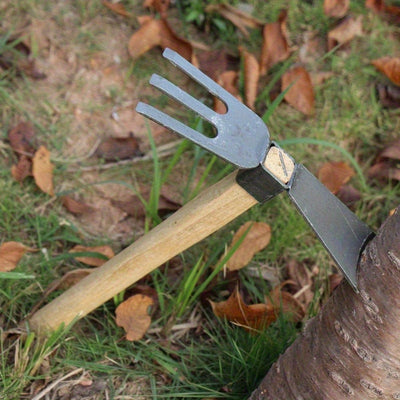 Una herramienta de jardín: azada doble cara de metal duradera, ideal para cultivo de flores y vegetales, perfecta para jardinería en casa y proyectos artísticos