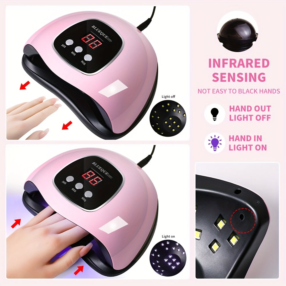 ¡Nueva lámpara LED para uñas, secador de gel con temporizador automático y sensor rápido, luz dual 24 fuentes, equipo para manicura y pedicura, herramienta profesional para salones de uñas!