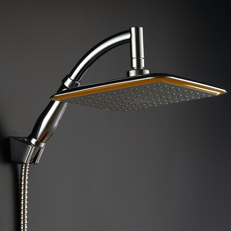Cabezal de Ducha Ajustable de 9 Pulgadas con Boquilla de Chorro Manual - Diseño de Lluvia Cuadrada Montado en la Pared, Acabado Cromado, Material Plástico, Perfecto para Baños de Hogar y Hotel