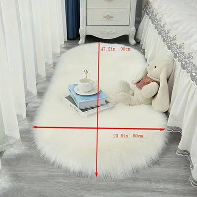Alfombra de peluche lujosa y suave, 80% acrílico y 20% poliéster, lavable a máquina, liviana y de color sólido para dormitorio, sala o balcón - Uso en interiores