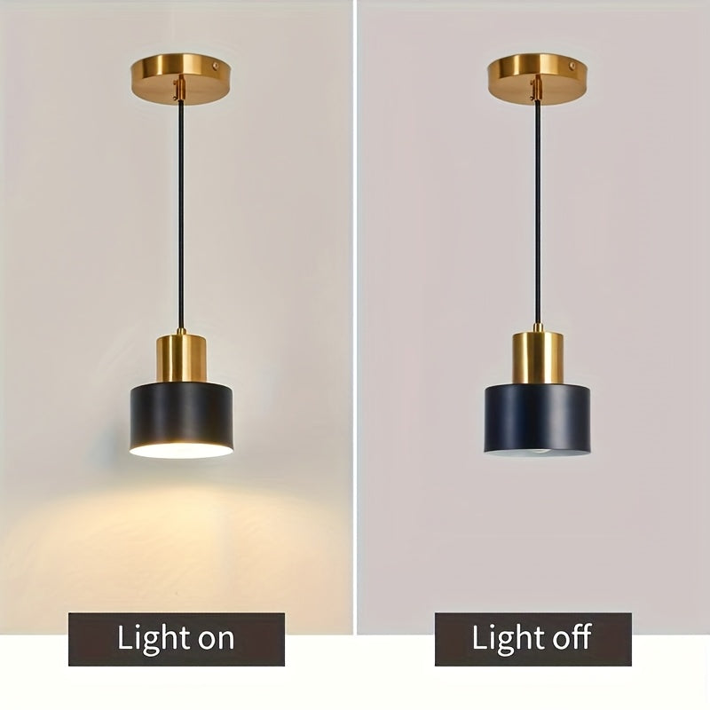 Linterna colgante moderna mini con cubierta de metal pulido, iluminación semienterrada para techo, ideal para cocina, comedor, pasillo, dormitorio - compatible con bombillas E27, incluye accesorios de instalación, alimentación por cableado (bombilla no i