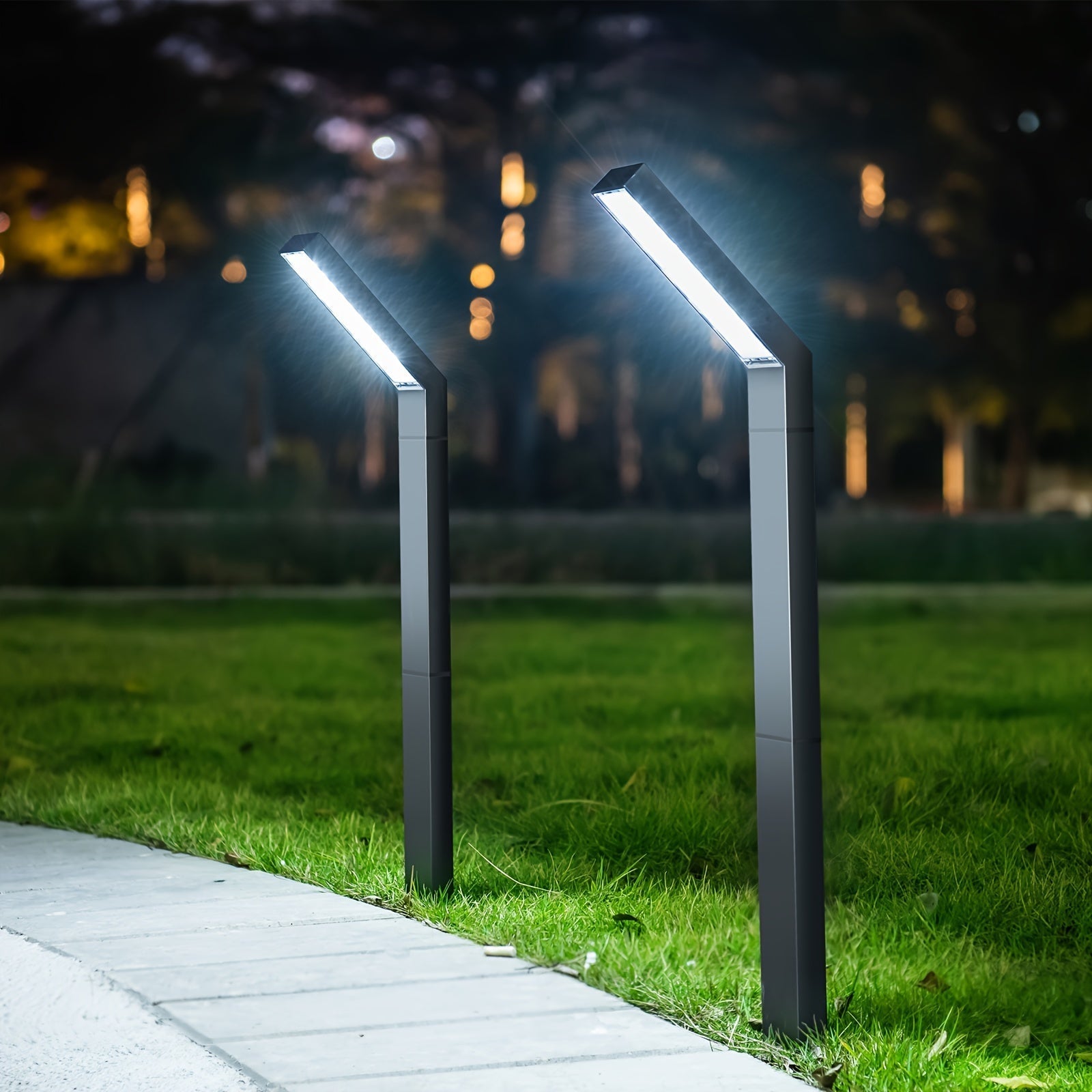 1/2 piezas de luz solar exterior, luz solar tipo R para senderos ajustable (luz blanca, luz cálida, luz neutra) adecuada para patio, jardín, césped, terraza floral, camino turístico, luz decorativa lateral de calle, luz decorativa exterior para Halloween