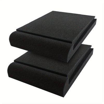 Un par de almohadillas insonorizantes de 27,99 cm × 19,0 cm × 3,99 cm para altavoces, diseñadas para reducir las vibraciones y ecos de los altavoces, lo que ayuda a mejorar la calidad del sonido.