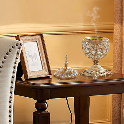 Quemador de Incienso de Cristal Dorado Lujoso - Perfecto para Yoga, Aromaterapia de Spa y Decoración del Hogar, Soporte para Quemador de Incienso