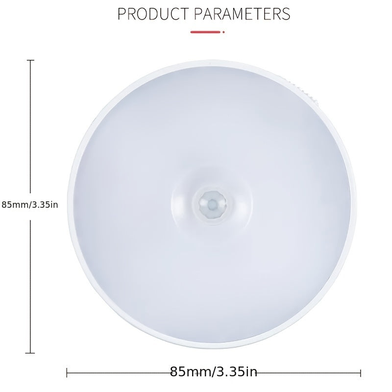 6 luces LED con sensor de movimiento recargables por USB – Iluminación moderna con brillo ajustable para mesita de noche y escaleras, diseño en plástico blanco para dormitorio, residencia y uso en el hogar, luz con sensor de movimiento para interiores