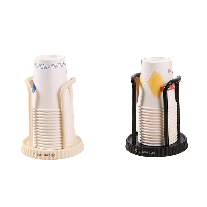 1pc Soporte de taza de papel desechable de plástico duradero, estantería de taza de escritorio, organizador de taza para el hogar, herramienta para la fácil extracción de tazas