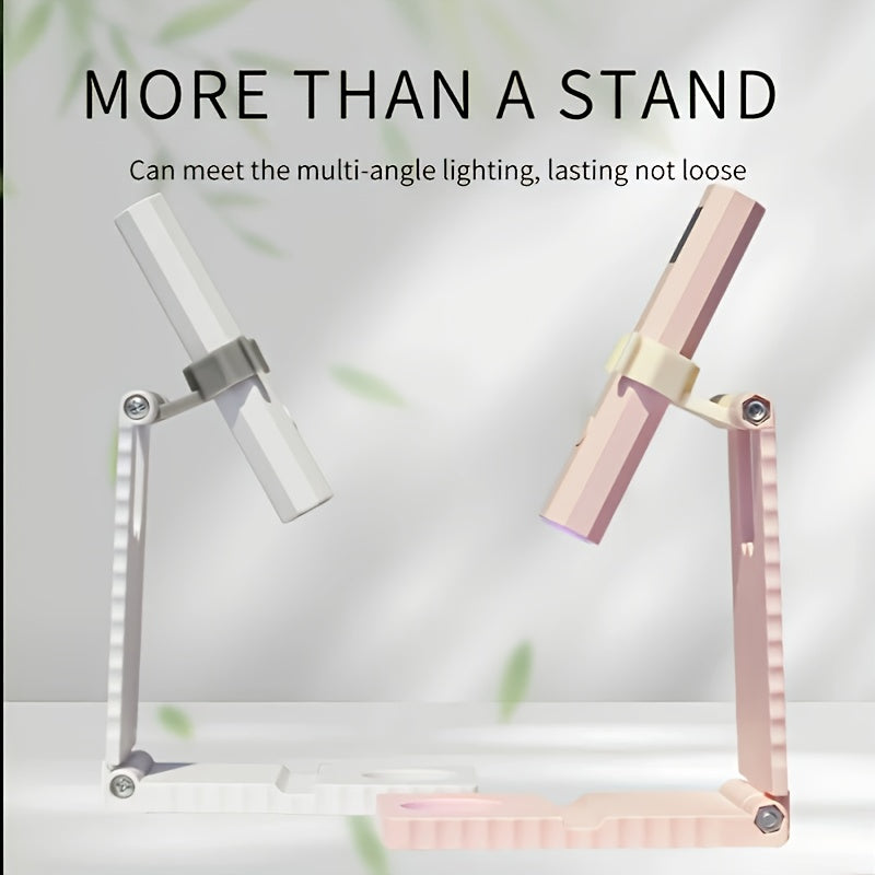2 en 1 Lámpara LED para Uñas con Pantalla Digital - Secador de Uñas USB Recargable, Portátil y Rápido, Base Incluida para Manicura y Pedicura - Colores Pastel (Blanco/Rosa), Máquina Compacta para Endurecer Gel, Herramienta Multifuncional de Belleza, Cons