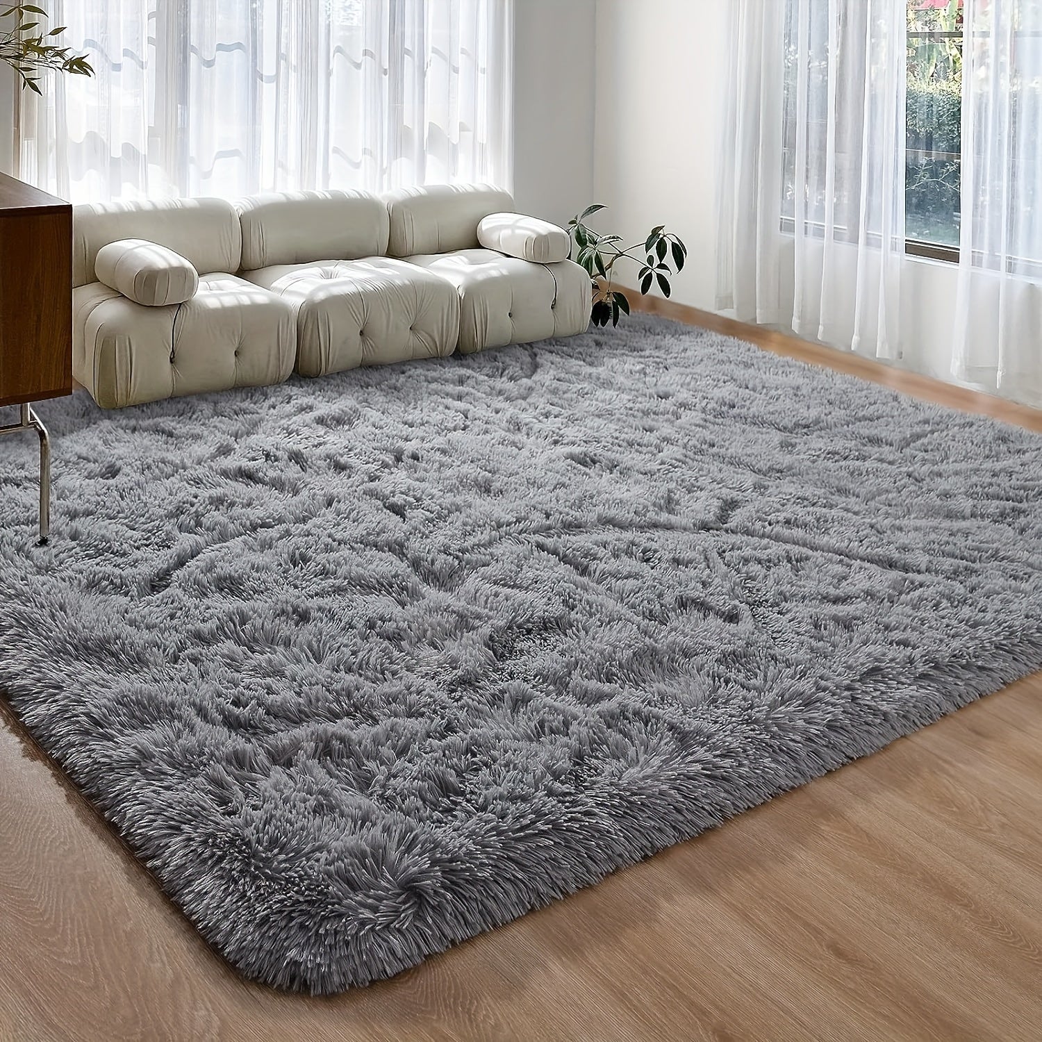 1pc Alfombra De Área De Color Sólido, Lavable A Mano, Alfombra Decorativa Peluda, Encantadora Y Cálida Alfombra Degradada De Color, Adecuada Para Accesorios De Dormitorio, Sala De Estar, Área De Ocio Junto A La Cama