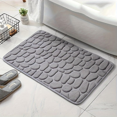 1pc Alfombra/1set Cinta para Alfombra con Relieve de Guijarros, Alfombra Suave y Cómoda, Alfombra de Espuma de Memoria - Absorbente Rápida y Lavable - Accesorios de Baño Antideslizantes/Alfombras Cinta de Doble Cara, Cinta para Alfombra Reutilizable y La