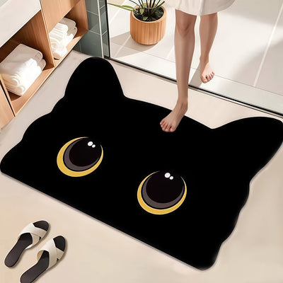 1 pieza, alfombrilla de baño de arcilla de diatomeas negra, rápida secado, anti-deslizante, gruesa y fuerte absorción, lavable, poliéster con base de arcilla de diatomeas de goma, perfecta para duchas, cocinas, salas de estar y suelos de dormitorios.