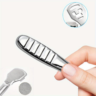Raspador de pies de acero inoxidable para limpieza, removedor de cutículas beige claro, herramienta de limpieza beige claro, removedor de estrato córneo adecuado para uñas en crecimiento, fácil de transportar y limpiar