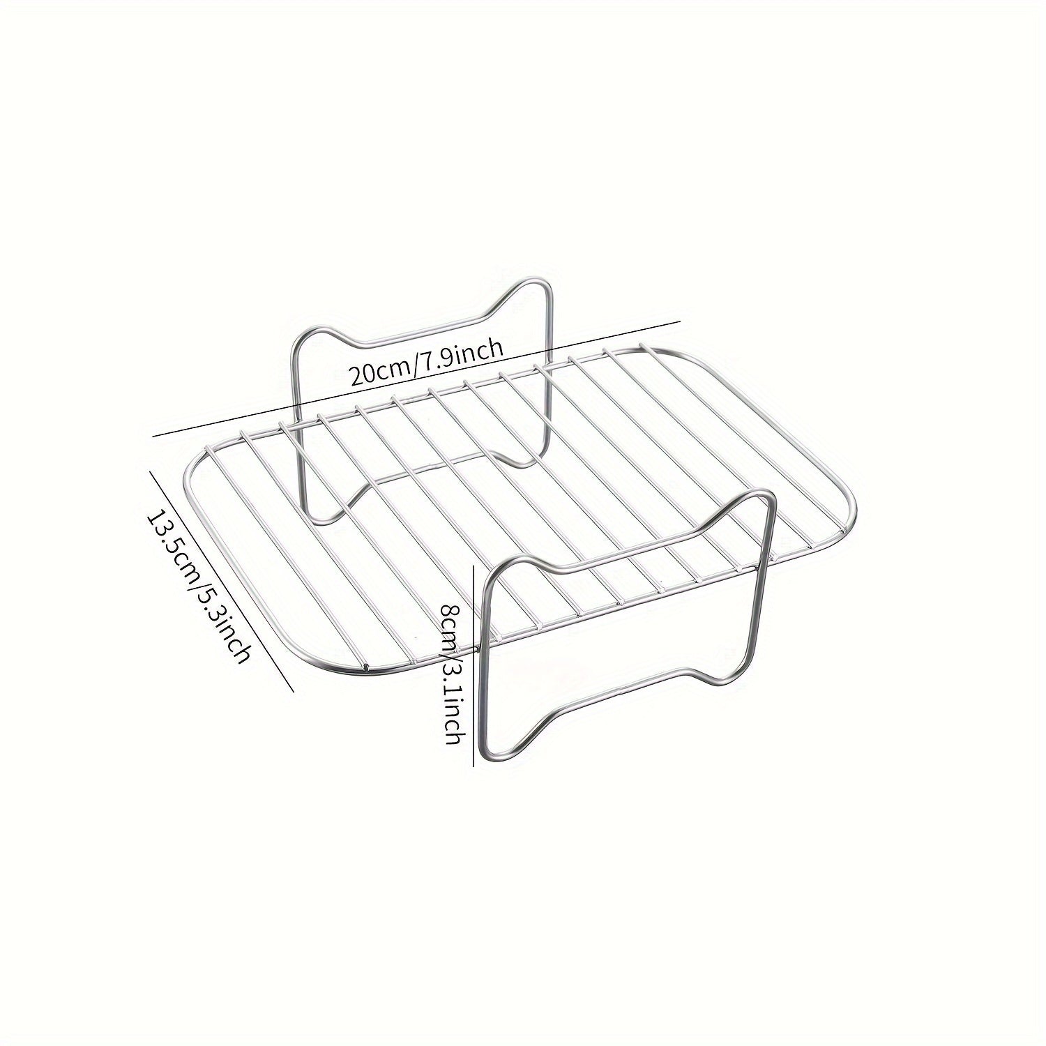 Conjunto de 6 piezas de Accesorios para Freidora de Aire - Estructura de Acero Inoxidable para Freidora de Aire, Rejilla para Horno de Microondas, Parrilla Rectangular Multifuncional - Adecuado para la Mayoría de Hornos de Freidora de Aire - Antiadherent