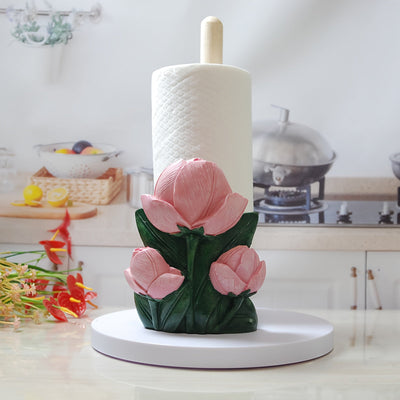 Elegante Porta Pañuelos de Resina con Forma de Capullo de Flor - Independiente, Diseño Sobre la Lata para Decoración de Baño