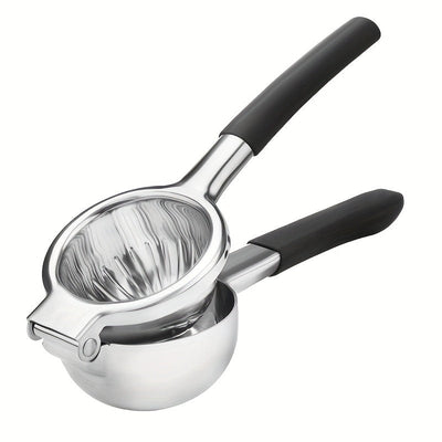 Exprimidor manual de cítricos de acero inoxidable con asas de silicona, prensa de frutas para limones, naranjas, artilugio de cocina para uso doméstico