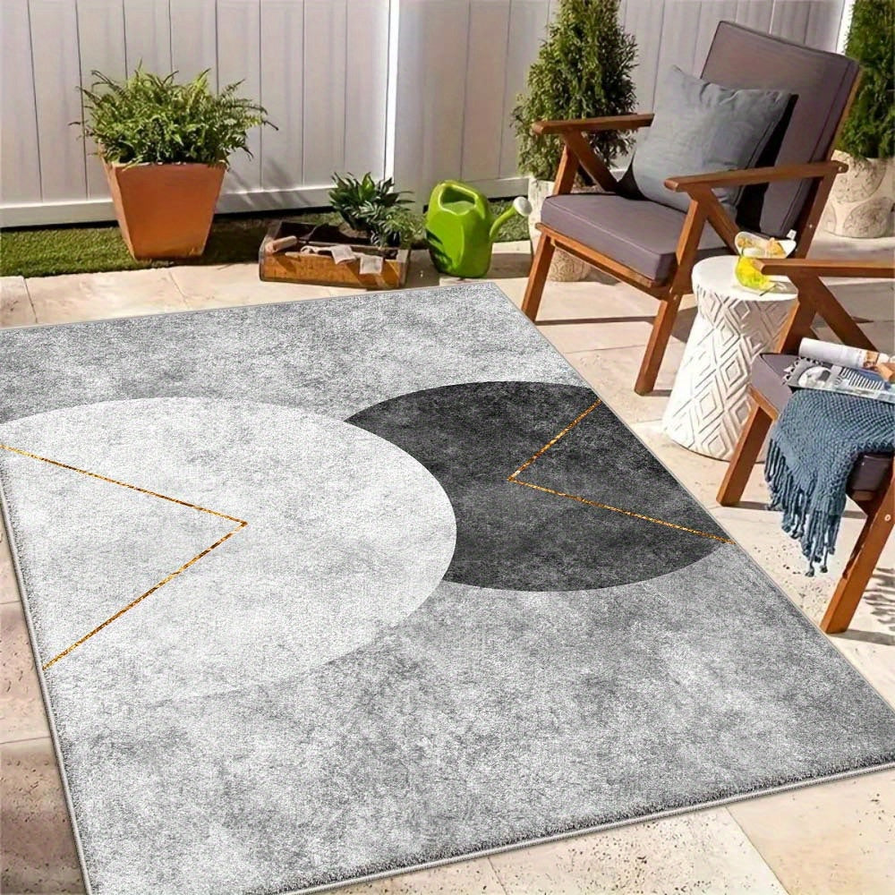 Siete Ciervos Alfombra de Exterior de Lujo de Veludo - 850g/m² Suave, Duradera y Lavable en Máquina, Alfombra Rectangular para Patio de Jardín con Patrones Geométricos para Patio, Balcón, Comedor al Aire Libre y Picnic - Disponible en Varios Tamaños, Dec