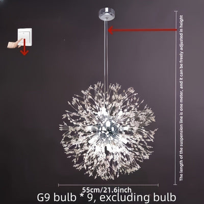 Linterna colgante con diseño de diente de león, luz de techo semienterrada, con herrajes de instalación, control por interruptor, para sala de estar, dormitorio, comedor, oficina, balcón (bombillas G9*9, bombillas no incluidas, compradas por separado)