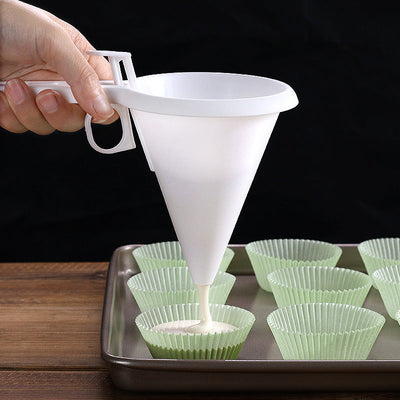 1 Juego de 1 Funnel de masa para pasteles manual - Utensilio de cocina fácil de usar para cupcakes, panqueques, postres - Herramienta de repostería segura para alimentos, no necesita electricidad, esenciales para la repostería | Herramienta de cocina fun