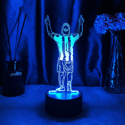 1 pieza, luz nocturna 3D de la serie deportiva de fútbol creativo, luz ambiental de habitación colorida y táctil, regalo para fanáticos del fútbol.