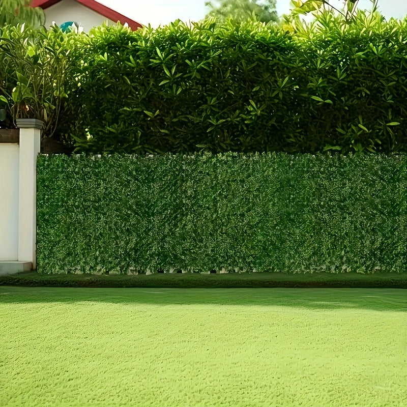 4 piezas de 400 cm x 50 cm de panel de pantalla de valla de verde de hiedra - Pantalla de privacidad exterior resistente a la radiación UV, adecuada para patio, balcón, jardín, decoración de interior/exterior de vegetación, diseño de plantas de alta gama