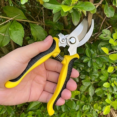 1pc Tijeras de Podar Profesionales de Acero Inoxidable con Mango Ergonómico Antideslizante y Acción de Resorte - Cortahierros Manuales para Rosas, Árboles Frutales y Arbustos - Herramienta Duradera para Jardinería y Paisajismo en Casa, Diseño Contemporán