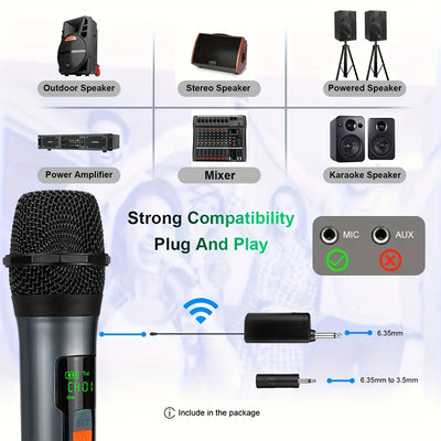 Microfono de Karaoke sin varillas, Micrófono Portátil para Fiestas en Casa, Regalo para Adultos con Soporte y Adaptador de 3.5mm Incluido
