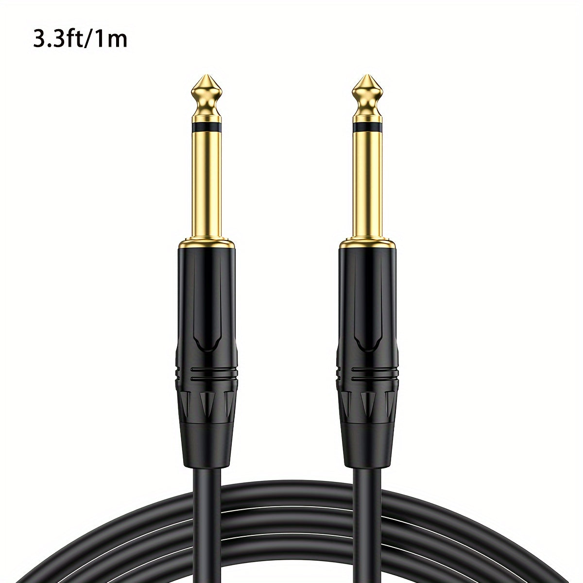 Cable de Audio i-Zclive de 6.5mm, Mono de Doble Núcleo y Doble Blindaje, Conectores Chapados en Oro, Carcasa de Aleación de Zinc - Ideal para Computadoras, Portátiles, Reproductores de DVD, Amplificadores de Bajo, Guitarras Eléctricas, Altavoces, Mezclad
