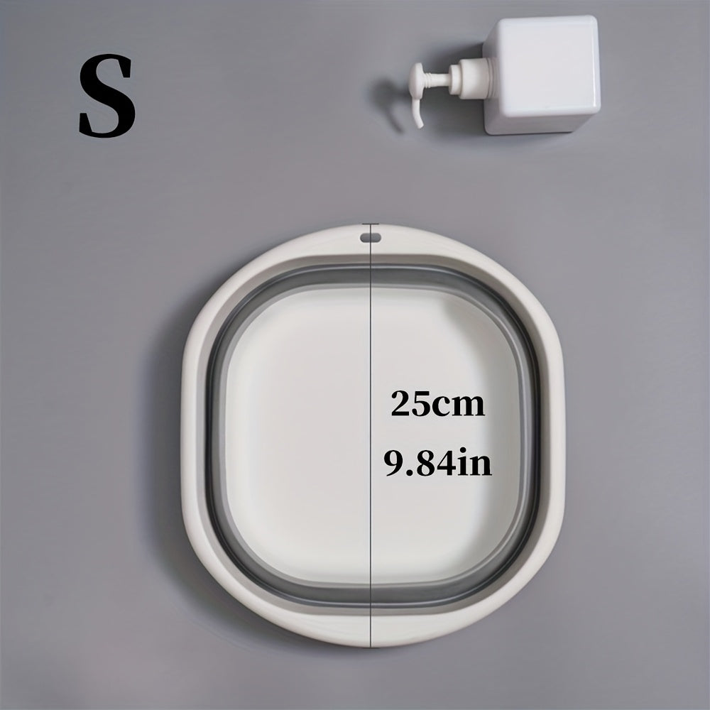 1pc Bañera Portátil Plegable para Pies y Manicura - Diseño Duradero de Plástico Ahorrador de Espacio, Sin Necesidad de Electricidad, Multiusos para Lavandería, Camping, Dormitorio, Ducha, Cocina y Accesorios de Baño, Bañera Portátil, Esenciales para Habi