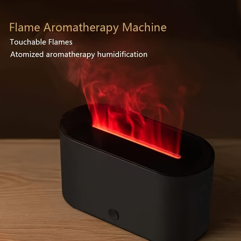 Difusor de aromaterapia con llama negra, humidificador con luz nocturna de 7 colores, llamas táctiles, apagado automático, alimentado por USB, para hogar, dormitorio u oficina, difusor de aromas para el hogar