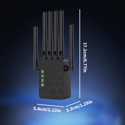 El amplificador de señal de WiFi, transmisión estable de 2,4 GHz, seis antenas para cobertura completa, distancias más largas que nunca, superantenas, con puerto Ethernet, amplificador de señal.