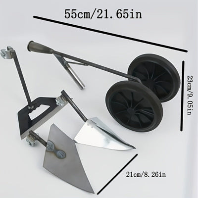 Herramienta de jardín de 3 en 1 para labranza, desmalezamiento y suelto de tierra - Blindaje metálico para todas las estaciones con diseño de rueda ergonómica y anti-rust, perfecto para pequeñas granjas/césped/jardines - Regalo ideal para el Día del Padr
