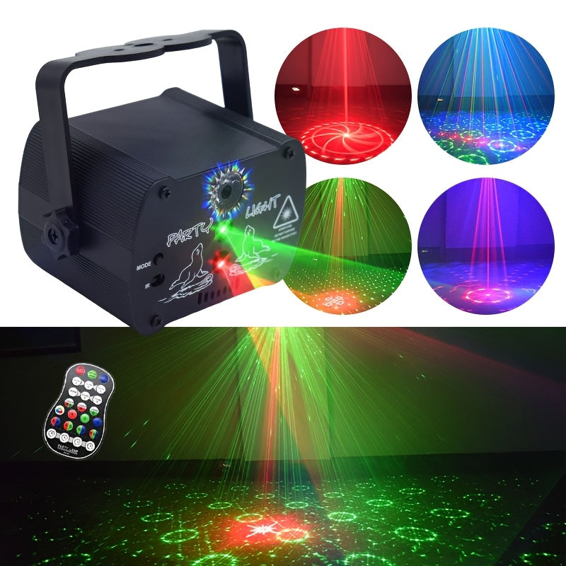 Luces de Fiesta Disco Lianze DJ - Controladas por Voz, Proyector de Láser y Luz Estroboscópica Multimodo para Eventos Interior/Exterior, Cumpleaños, Clubes, Bares, KTV, Bodas, Actuaciones, Baile, Karaoke, Decoración de Halloween y Navidad