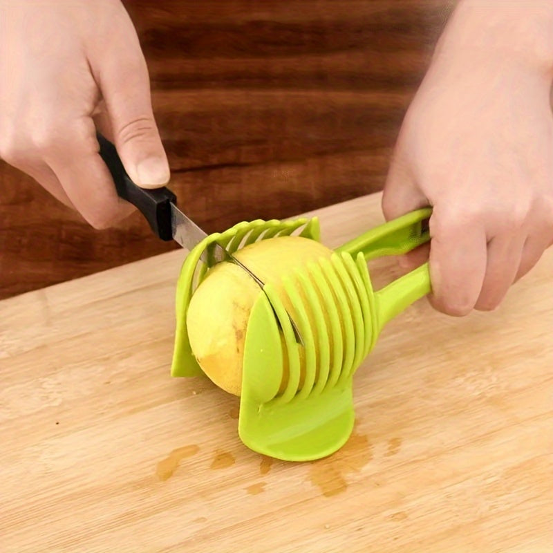 2pcs/4pcs Color Aleatorio, Cortador de Cocina - Herramienta Manual para Cortar Frutas, Limón Tomate Huevo, Asistente para Cortar