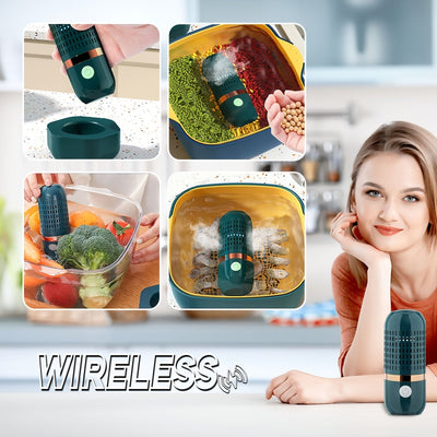 Limpiador de Frutas y Verduras Inalámbrico con USB, Dispositivo para Lavar Frutas, Verduras, Arroz, Carne y Vajilla (Azul)