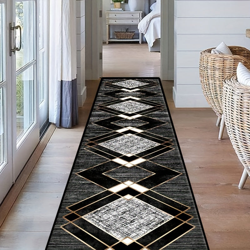 Alfombra larga bohemia vintage, suave, lavable a máquina, forma rectangular, 100% poliéster, para interior y exterior, pasillo, cocina, lavandería, decoración de dormitorio, 1 unidad