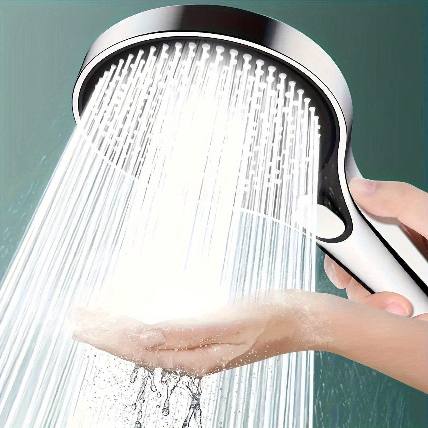Conjunto americano de panel grande de 13 cm, cabezal de ducha de alta presión de tres etapas con gran flujo de agua mejorado, grifo de baño montado en la pared y cabezal de ducha grande