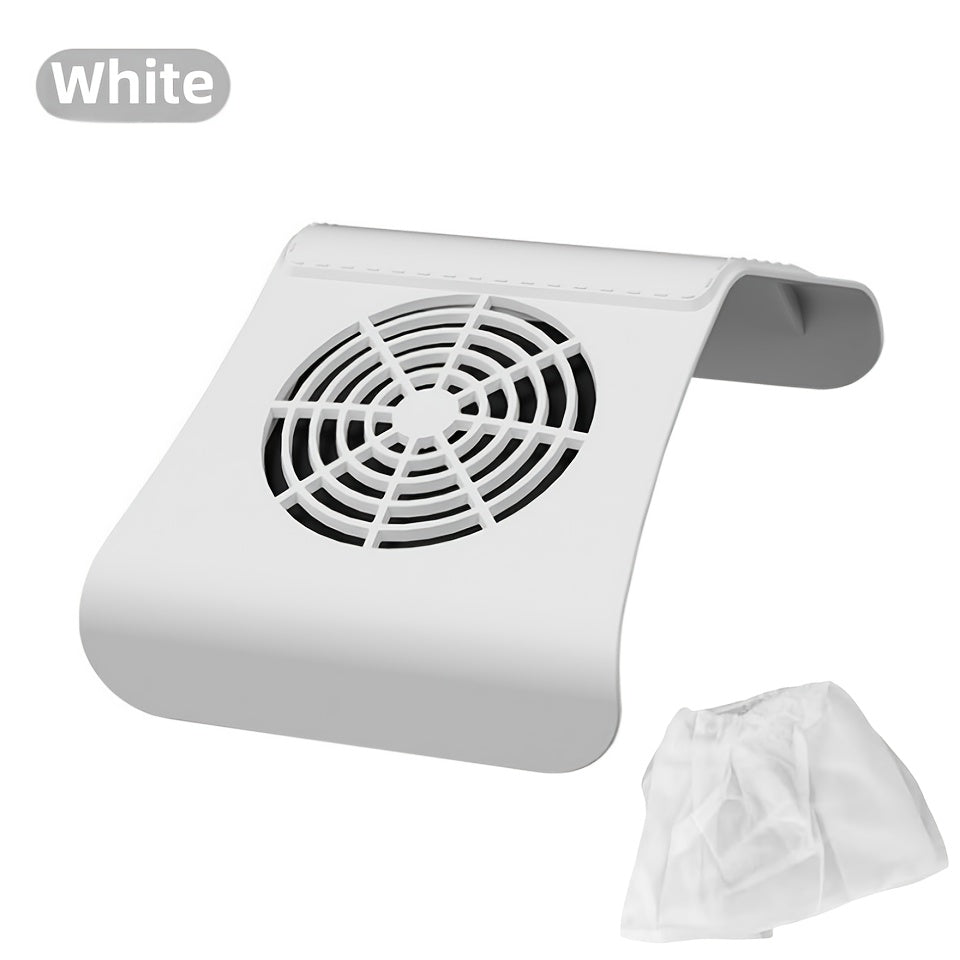 Colector de polvo de uñas silencioso para manicura y pedicura - Filtro reutilizable, 20000 RPM, 110V, 2 cepillos, 3 modos (vibración/masaje/limpieza profunda), uso en salón de casa, incluye 2 bolsas de eliminación de polvo, accesorio de pedicura, diseño