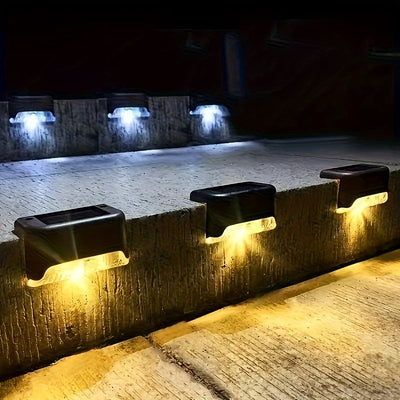 Paquete de 16 Luces Solares para Exteriores, Iluminación LED para Escaleras, Decoración de Balcón, Vallas y Jardines, Caminos de Villa y Paredes