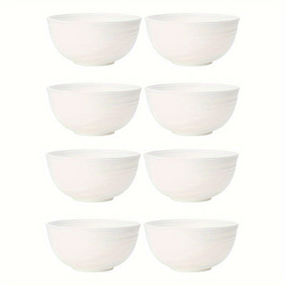 Juego de 4/8 tazones de plástico, apilables y fáciles de guardar, reutilizables, aptos para lavavajillas, ideales para postres, ensaladas, yogur, sopas, reuniones familiares, campamentos y suministros de cocina