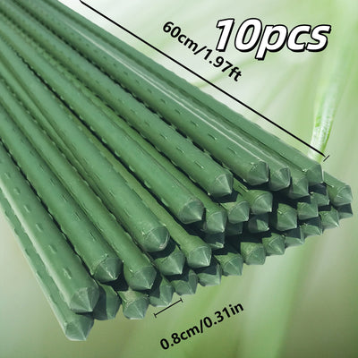 10 piezas de soportes de plantas trepadoras de jardín de alta resistencia - Marco de acero y plástico de PE duradero, no necesita electricidad para vides, pepinos, tomates, guisantes - Sistema de soporte de plantas ahorrador de espacio para interiores y