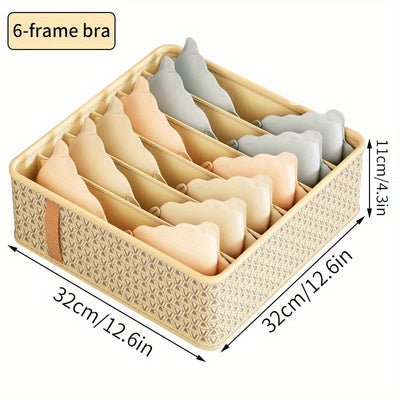 Caja de almacenamiento de tela plegable con tapa transparente - Organizador de varios compartimentos para ropa interior, calcetines y jeans - Ideal para uso en casa y dormitorio, Bolsa separadora de ropa, Organizador de almacenamiento de ropa
