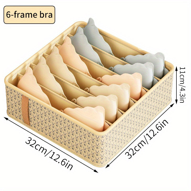 Caja de almacenamiento de tela plegable con tapa transparente - Organizador de varios compartimentos para ropa interior, calcetines y jeans - Ideal para uso en casa y dormitorio, Bolsa separadora de ropa, Organizador de almacenamiento de ropa