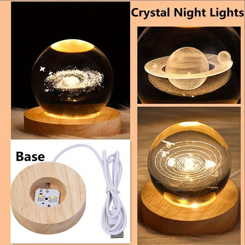 Lámpara de noche con diseño de luna y galaxia 3D, alimentada por USB, ideal para decorar el hogar y el despacho, perfecta para crear un ambiente acogedor en la habitación, regalo festivo, lámpara de ambiente para dormitorio. Diseño futurista, construcció