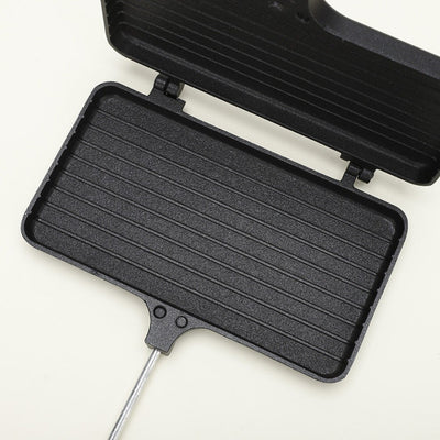 Hacer sándwiches rectangulares de aluminio no adherente con bandejas extraíbles - Calentamiento de doble cara, perfecto para hamburguesas de desayuno y sándwiches gruesos, compatible con estufas de gas, fabricante de sándwiches de desayuno | Utensilios d