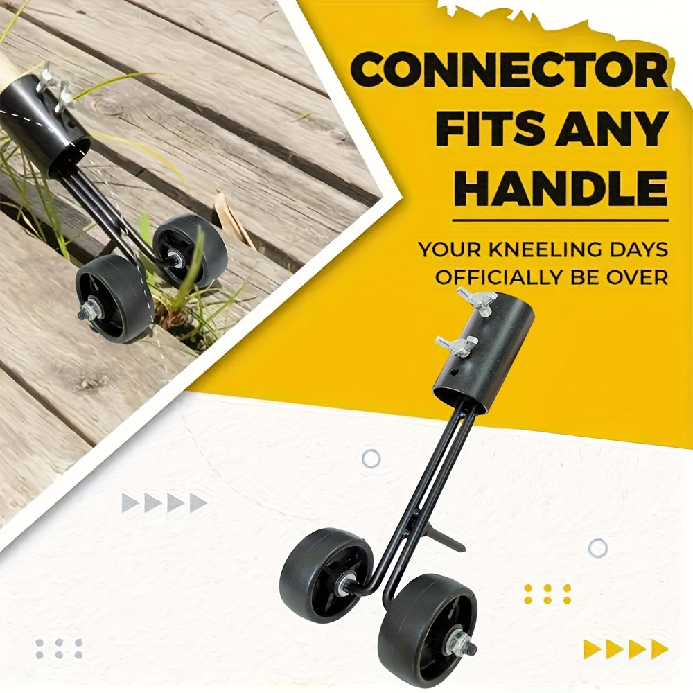 Eliminador de malezas de doble rueda de acero de manganeso, altura ajustable, resistente a la oxidación, para aceras/roturas de ladrillos, herramienta manual para eliminar raíces, construcción metálica duradera, jardinería | Diseño ergonómico | Manejo fá