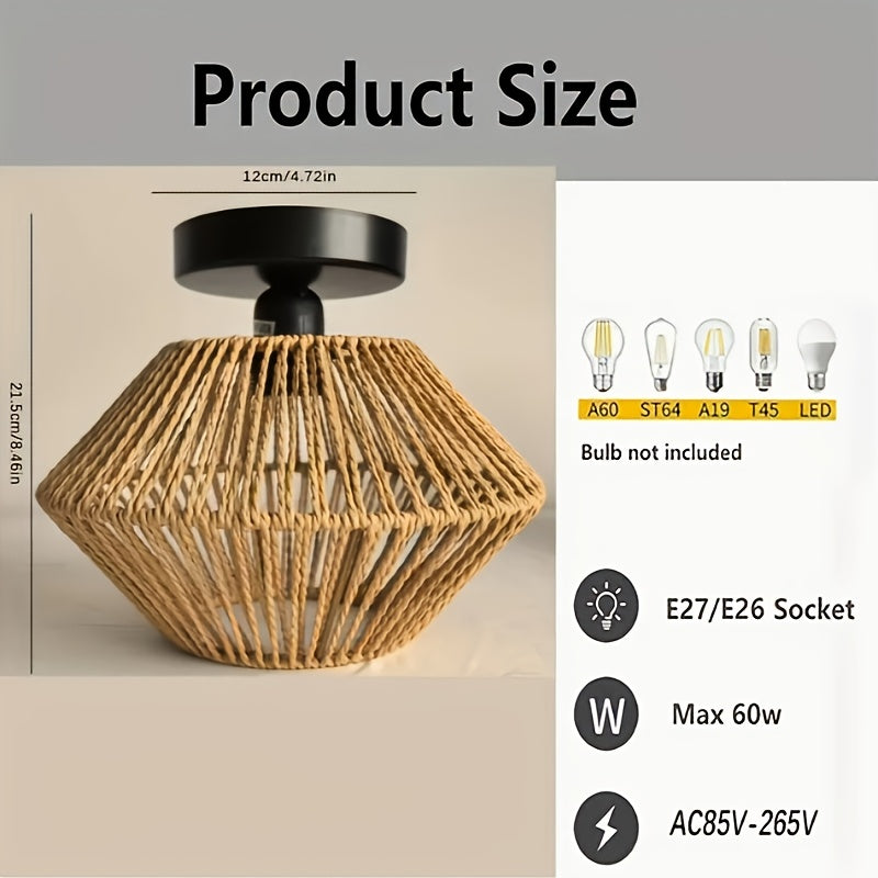 Lámpara de pared de hierro forjado con forma de diamante, inspirada en el estilo vintage, para dormitorio, sala de estar o hotel. Ideal regalo, sin bombilla incluida, montaje semi-inclinado, compatible con 110V-240V. Iluminación para dormitorio | Lámpara