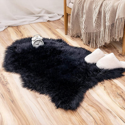 Alfombra de piel sintética de 1 pieza, alfombra de piel de animal de imitación para sala de estar, dormitorio, suelo, sofá, silla