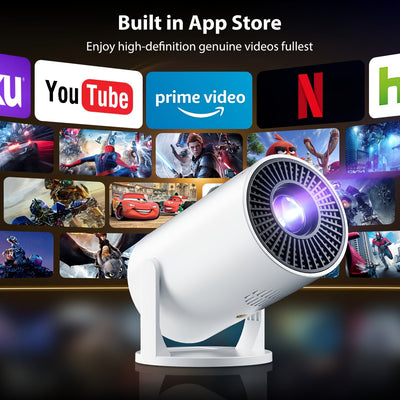Proyector portátil mini - Enchufe de EE. UU., Proyector de cine en casa LED, Soporta 1080P, Compatible con teléfonos inteligentes/tabletas/ordenadores portátiles/pinzas de TV/discos USB, Ángulo de proyección ajustable de 180°