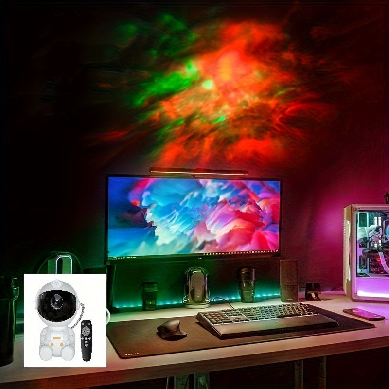 Proyector de Estrellas Nebulosa LED con Alimentación USB, Temporizador y Control Remoto - Cabeza Giratoria 360°, Perfecto para Salas de Juegos, Cines Caseros y Decoración de Dormitorios